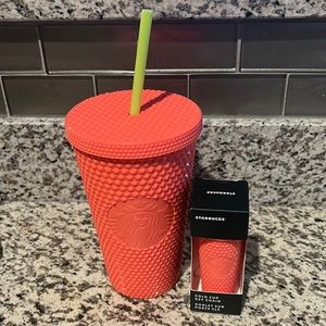 Starbucks Studded Grande Cup & Keychain Dragon Fruit
